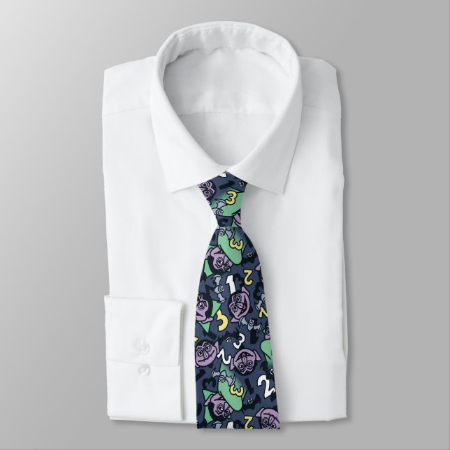 Sesame Sesame | Count von Count Doodle Pattern Tie (Tied)