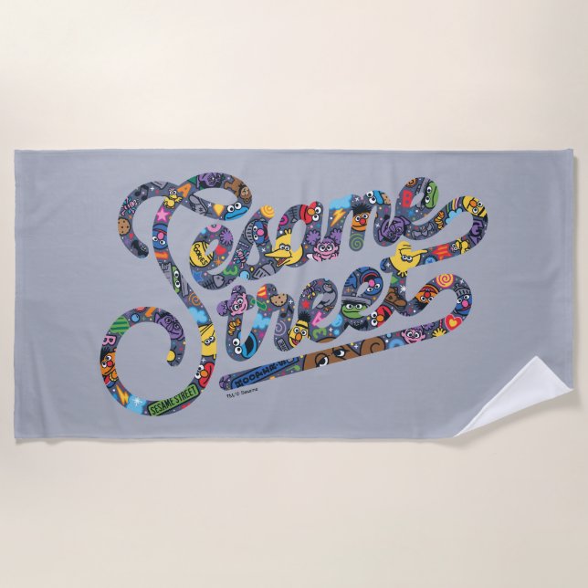 Sesame Sesame | Doodle Logo Beach Towel (Front)