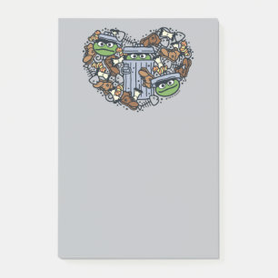 Sesame Sesame   Oscar the Grouch Doodle Heart Post-it Notes