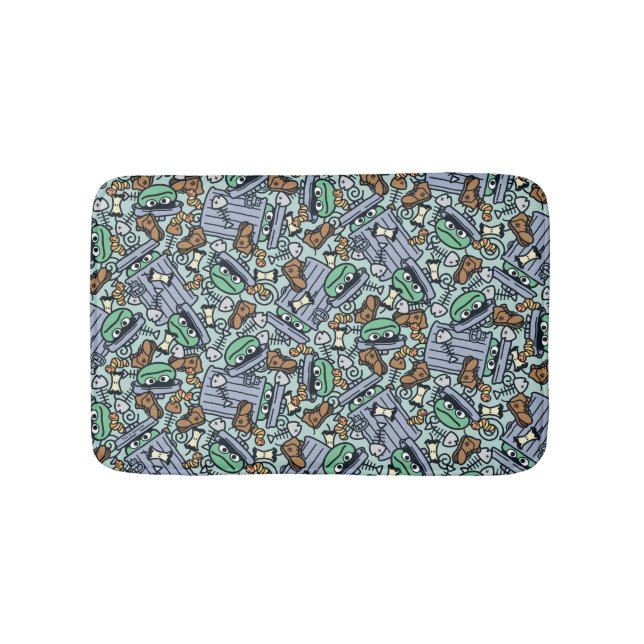 Sesame Sesame | Oscar the Grouch Pattern Bath Mat (Front)