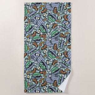 Sesame Sesame Oscar the Grouch Pattern Beach Towel