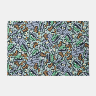Sesame Sesame   Oscar the Grouch Pattern Doormat