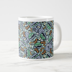 Sesame Sesame   Oscar the Grouch Pattern Large Coffee Mug