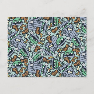 Sesame Sesame   Oscar the Grouch Pattern Postcard