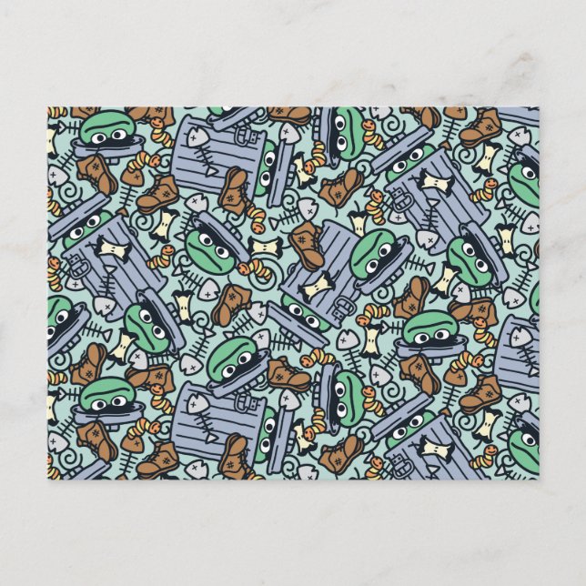 Sesame Sesame | Oscar the Grouch Pattern Postcard (Front)