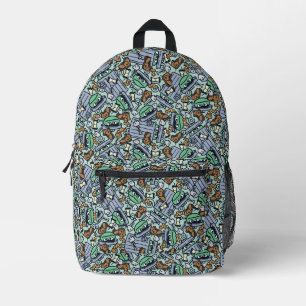 Sesame Sesame   Oscar the Grouch Pattern Printed Backpack