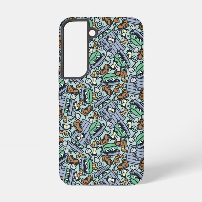 Sesame Sesame | Oscar the Grouch Pattern Samsung Galaxy S22 Case (Back)