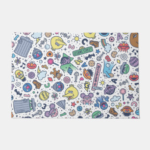 Sesame Sesame   Sesame Pals Doodle Pattern Doormat