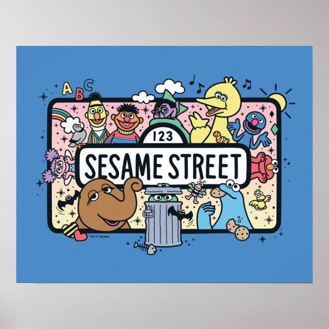 Sesame Sesame | Sesame Pals Doodle Sign (Front)