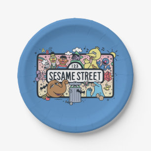 Sesame Sesame Sesame Pals Doodle Sign Paper Plate