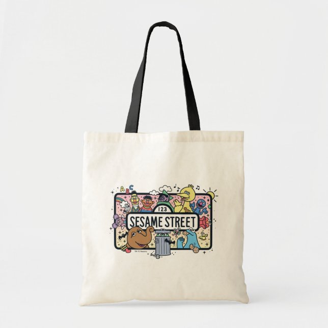 Sesame Sesame | Sesame Pals Doodle Sign Tote Bag (Front)