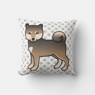 Sesame Shiba Inu Cartoon Dog & Paws Cushion