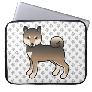 Sesame Shiba Inu Cute Cartoon Dog Illustration Laptop Sleeve