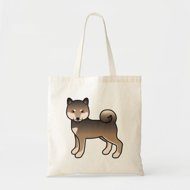 Sesame Shiba Inu Cute Cartoon Dog Illustration Tote Bag (Front)