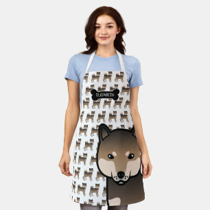 Sesame Shiba Inu Cute Cartoon Dog & Name Apron