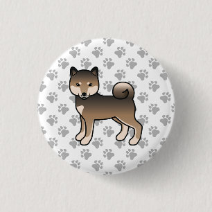 Sesame Shiba Inu Cute Cartoon Dog & Paws 3 Cm Round Badge