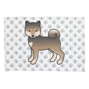 Sesame Shiba Inu Cute Cartoon Dog & Paws Pillowcase