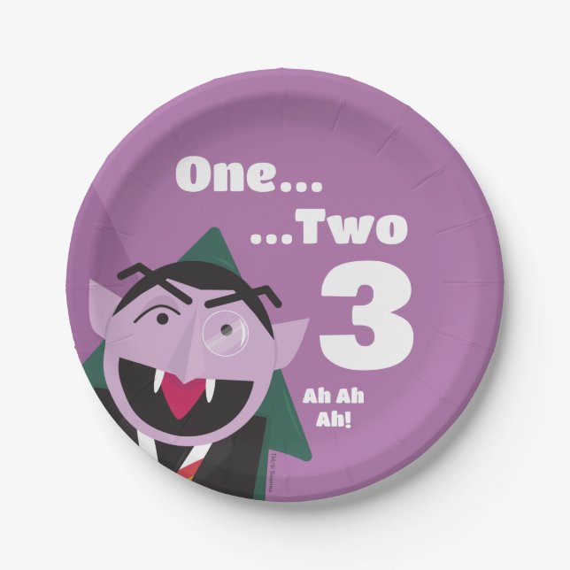 Sesame Street 3rd Third Birthday Party Paper Plate (Front)
