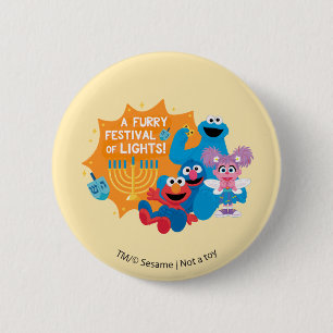 Sesame Street   A Furry Festival of Lights! 6 Cm Round Badge
