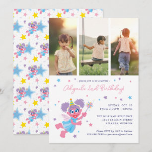 Sesame Street Abby Cadabby Photo Collage Birthday Invitation