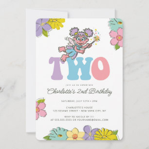 Sesame Street Abby   Floral 2nd Birthday  Invitation