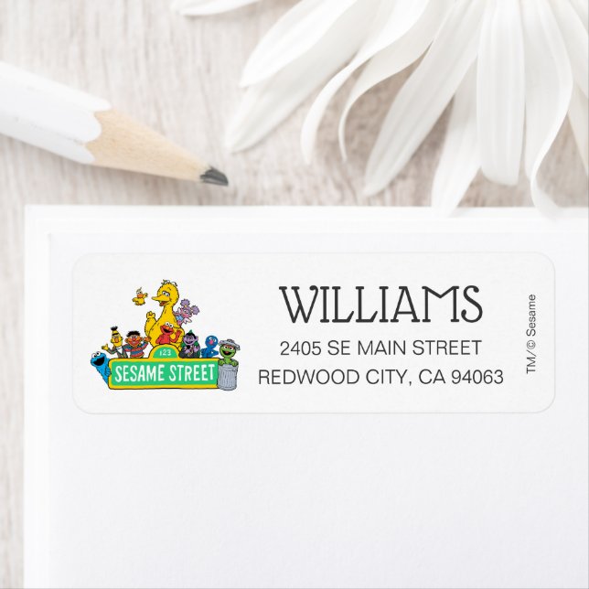Sesame Street | All Around the Sesame Street Sign Return Address Label (Insitu)