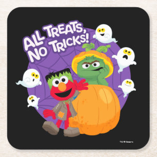 Sesame Street   All Tricks No Treats! Square Paper Coaster