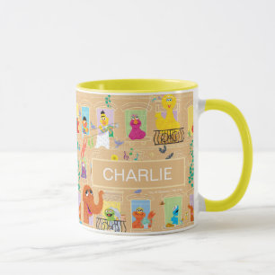 Sesame Street Apartment Windows Pattern Mug