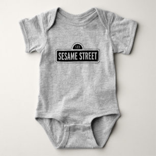 Sesame Street   B&W Logo Baby Bodysuit