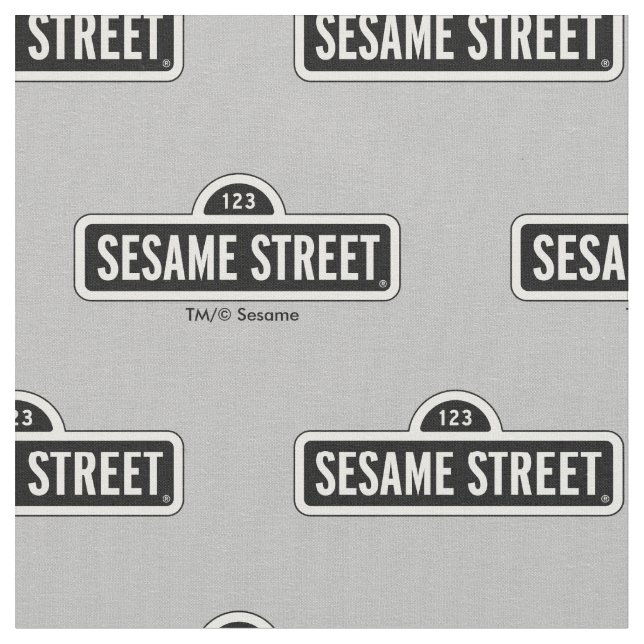 Sesame Street | B&W Logo Fabric (Close Up)