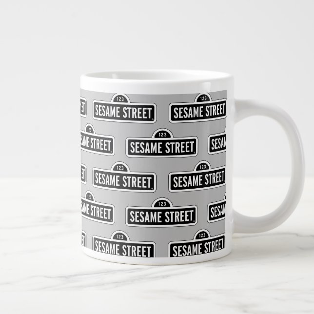 Sesame Street | B&W Logo Large Coffee Mug (Right)