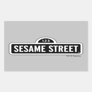 Sesame Street   B&W Logo Rectangular Sticker