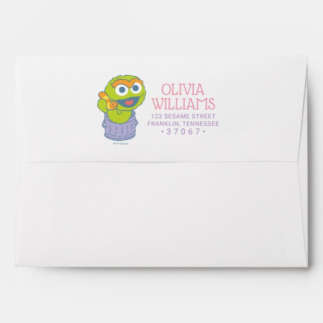 Sesame Street | Baby Birthday - Oscar the Grouch Envelope (Back (Top Flap))