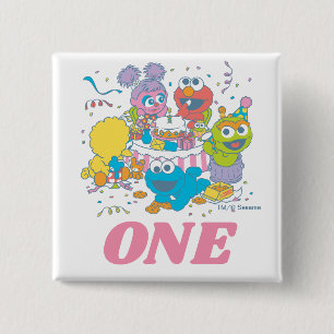 Sesame Street   Baby's 1st Birthday 15 Cm Square Badge