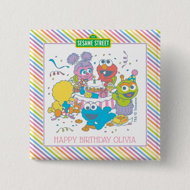 Sesame Street | Baby's First Birthday 15 Cm Square Badge (Front)