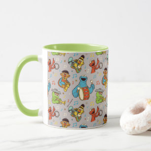 Sesame Street Band Grey Pattern Mug
