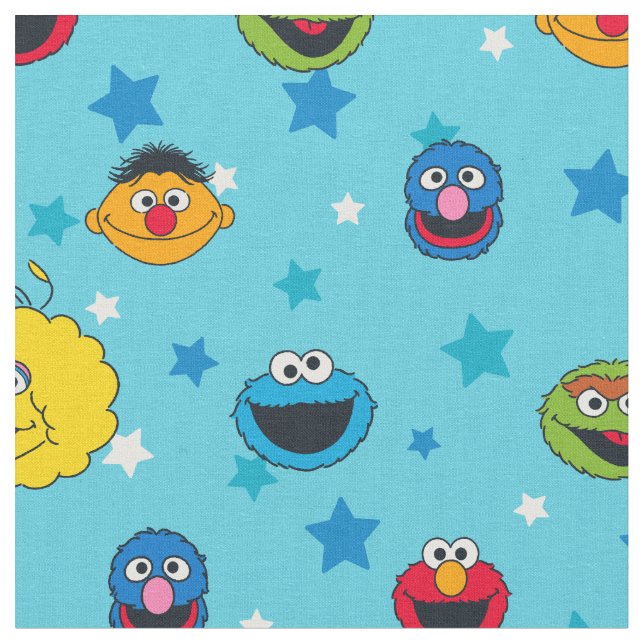 Sesame Street | Best Friends Star Pattern Fabric (Close Up)