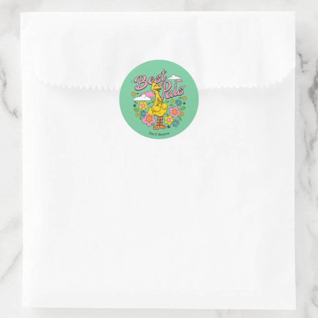 Sesame Street | Best Yellow Bird Pals Classic Round Sticker (Bag)