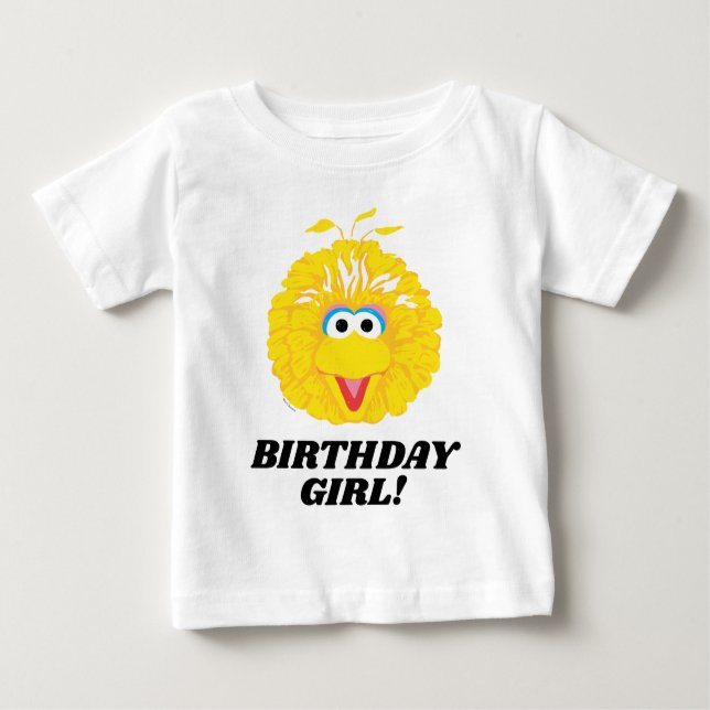Sesame Street | Big Bird Birthday Girl  Baby T-Shirt (Front)