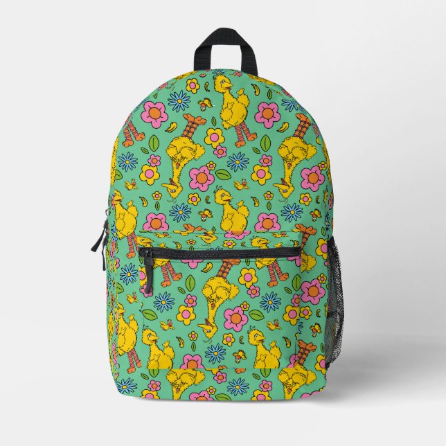 Sesame Street | Big Bird & Little Bird Pattern Printed Backpack (Front)