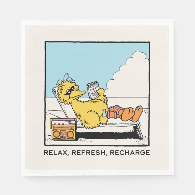 Sesame Street | Big Bird Relax Refresh Recharge Napkin (Front)