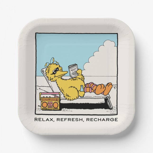 Sesame Street | Big Bird Relax Refresh Recharge Paper Plate (Front)