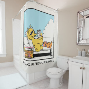 Sesame Street   Big Bird Relax Refresh Recharge Shower Curtain