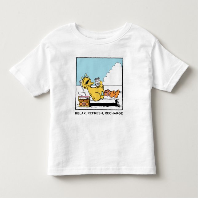 Sesame Street | Big Bird Relax Refresh Recharge Toddler T-Shirt (Front)