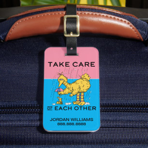 Sesame Street Big Bird Take Care Add Your Info Luggage Tag