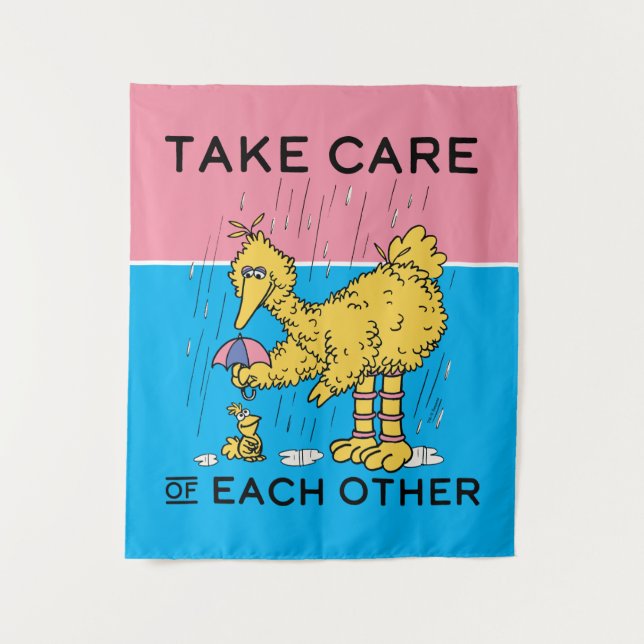 Sesame Street | Big Bird Take Care of Each Other Tapestry (Front)