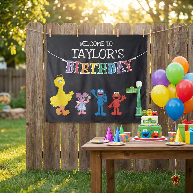 Sesame Street Chalkboard Birthday Welcome Tapestry (Creator Uploaded)