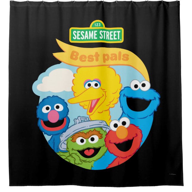 Sesame Street Character Art Shower Curtain (Front)