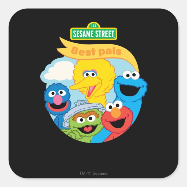 Sesame Street Character Art Square Sticker (Front)