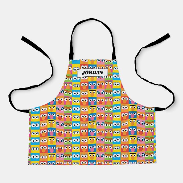 Sesame Street Character Eyes Pattern Apron (Front)